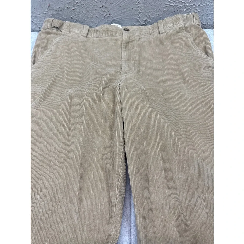 LL Bean Mens Comfort Waist Corduroy Pants Tan Khaki Straight Leg 36x32 ID502864